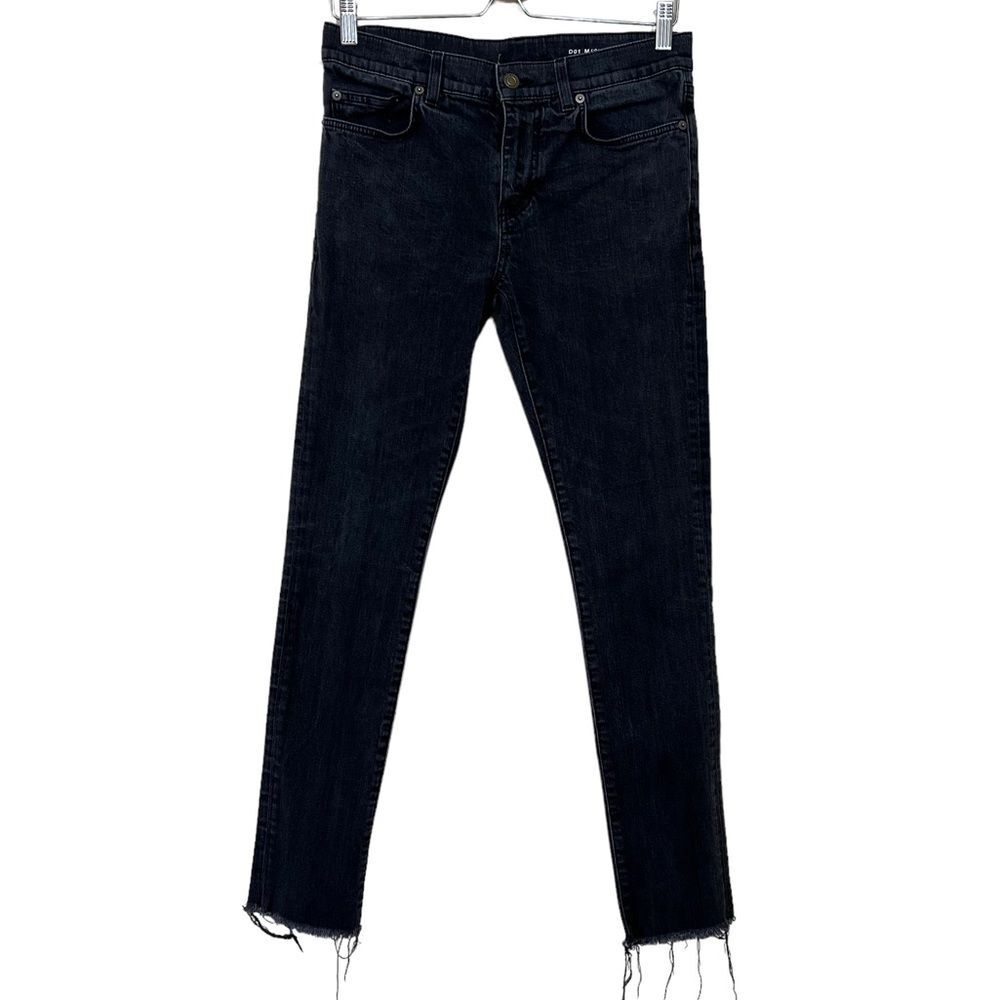 Saint Laurent Paris YSL Faded Black D01 M/SK MW Frayed Denim Jeans Men's Size 30